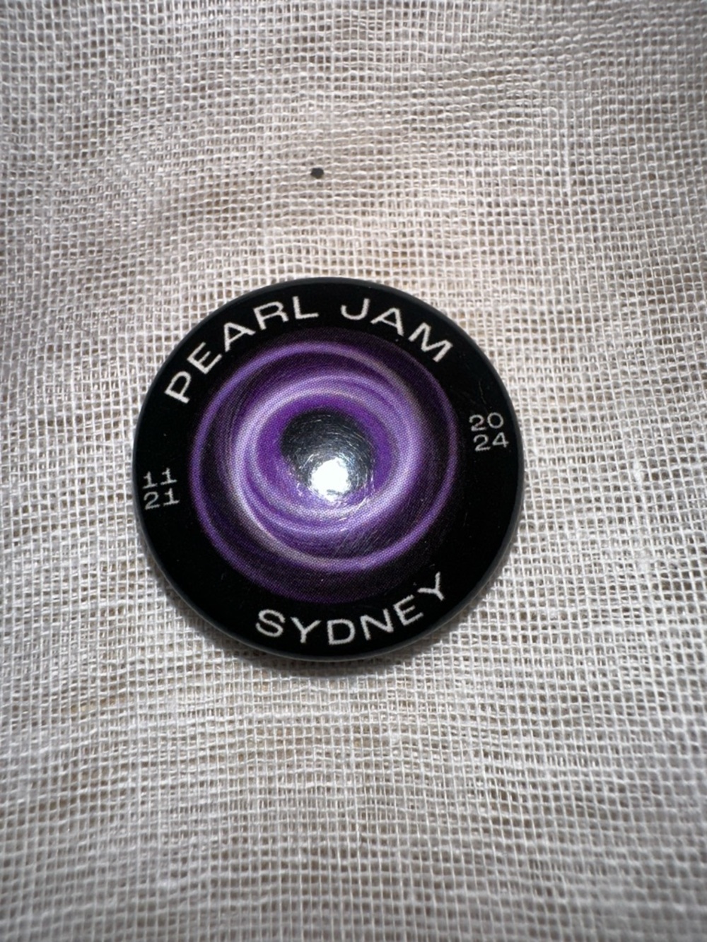 Pearl Jam Sydney 2024 Tour Button - Purple Swirl